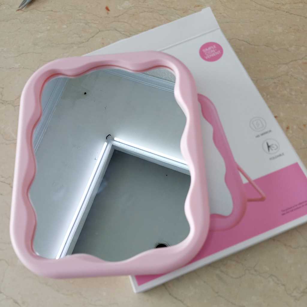 Jual MINISO Lovely Makeup Mirror Cermin Rias Pink Muda | Shopee Indonesia