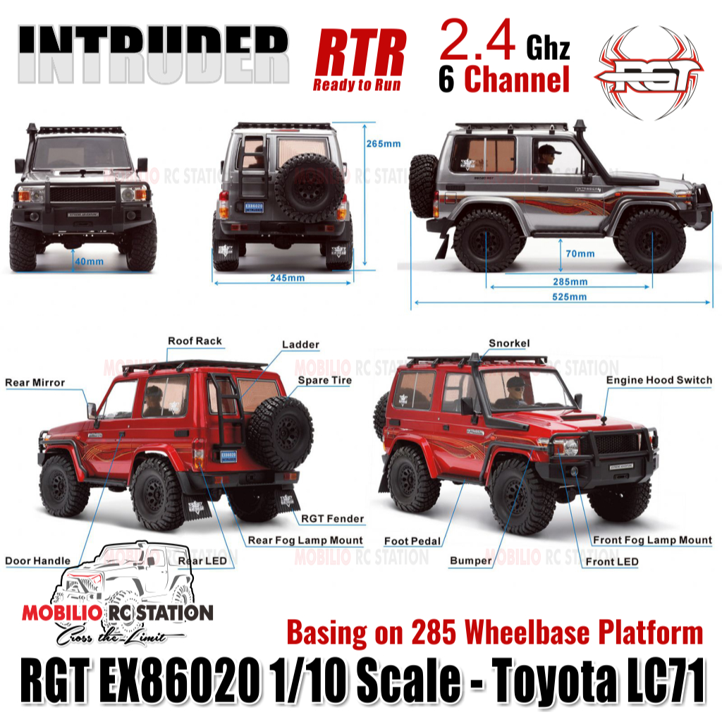 Jual RGT EX86020 Intruder Toyota LC71 RTR 1/10 Scale 2.4GHz 4WD RC Rock ...