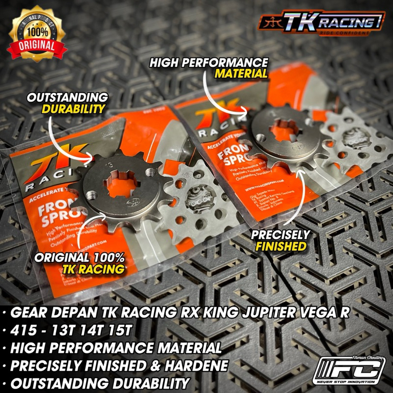 Jual GEAR DEPAN TK RACING 415 13T 14T 15T RX KING VEGA R JUPITER ...