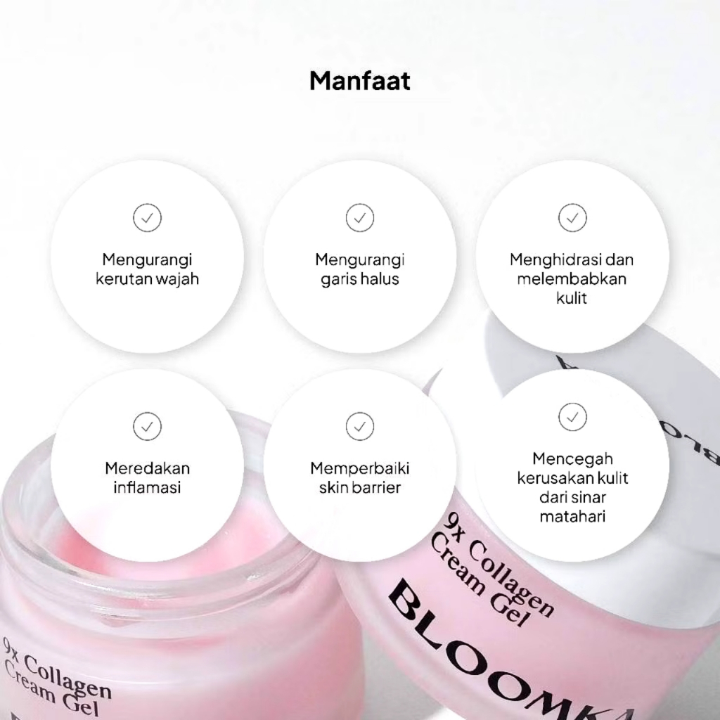 Jual Bloomka 9X Collagen Cream Gel Hydrating Moisturizer Anti Aging ...