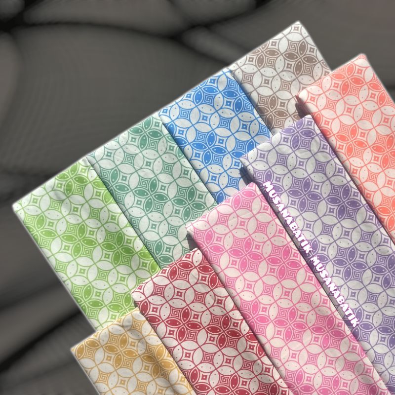 Jual kain batik printing motif Kawung warna soft bahan teteron rayon ...