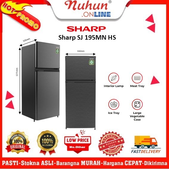 Jual Kulkas Pintu Sharp Sj Mn Hs Liter Shopee Indonesia