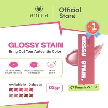 Emina Glossy Stain 3 G Melty Gel Lip Tint Glossy Finish Tahan Lama Dan Melembabkan Lip Tint