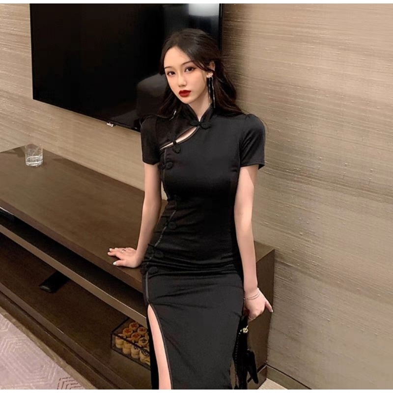 Hollow Cheongsam Maid Outfit main image 1