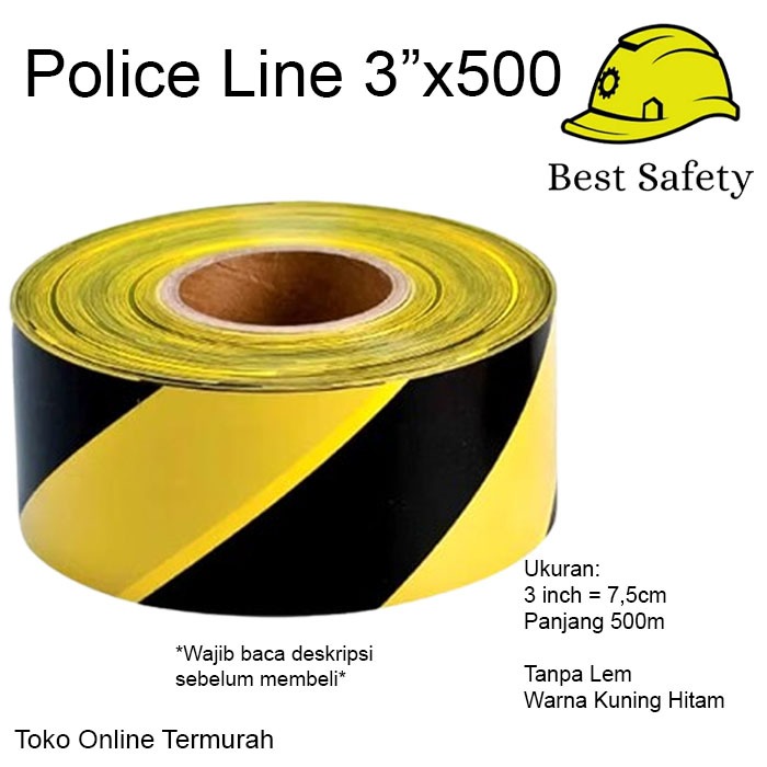 Jual Police Line / Garis Polisi 3 inchi x 500 meter / Barricade Tape ...