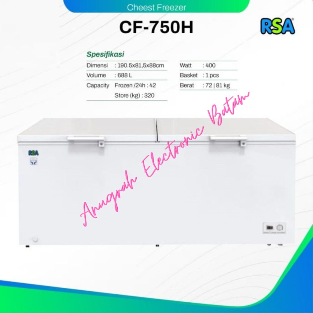 Jual RSA Chest Freezer Box 688 Liter CF-750H / CF 750H / CF 750 H BATAM ...