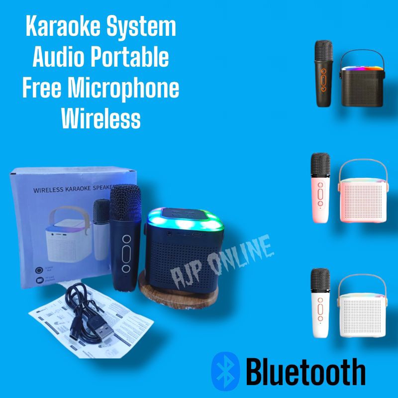 Jual speaker Karaoke Portable Bluetooth Free mic 1 Wireless Y1 | Shopee ...