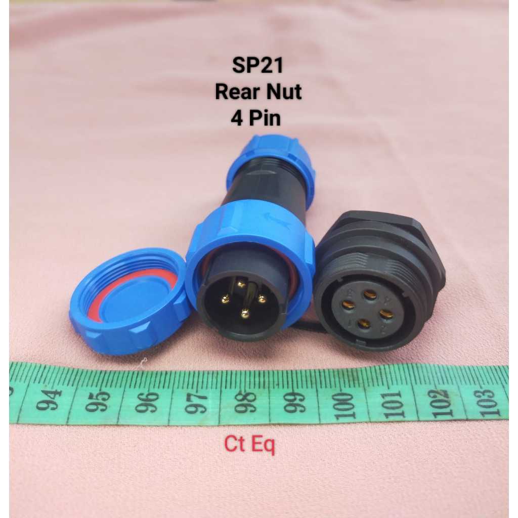 5 Connettori Aeronautici SP21 A 4 Poli IP68 – Impermeabili 500V 30A, Senza Saldatura Con Crimpatura A Vite