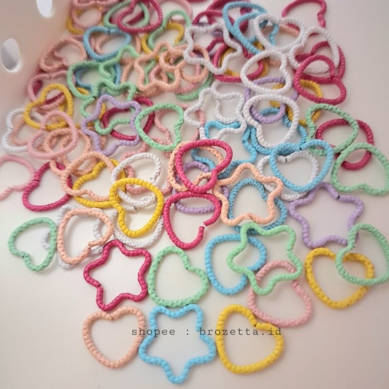 Jual 10 gram jump ring bintang love warna warni untuk meronce aksesoris ...