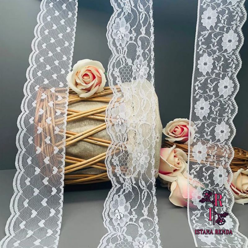 Jual Renda air, renda tile, renda tulle harga (per 100cm) | Shopee ...