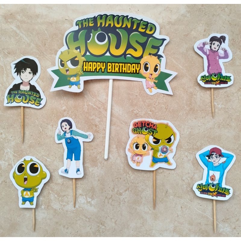Jual cake topper ulang tahun hiasan kue tema Shinbi The Haunted House ...