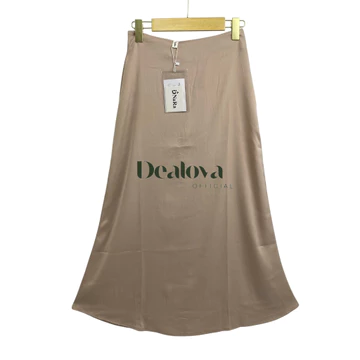 Dealova Wear Jili Rok Panjang Satin Silk Premium Korean Premium Satin Skirt Wanita
