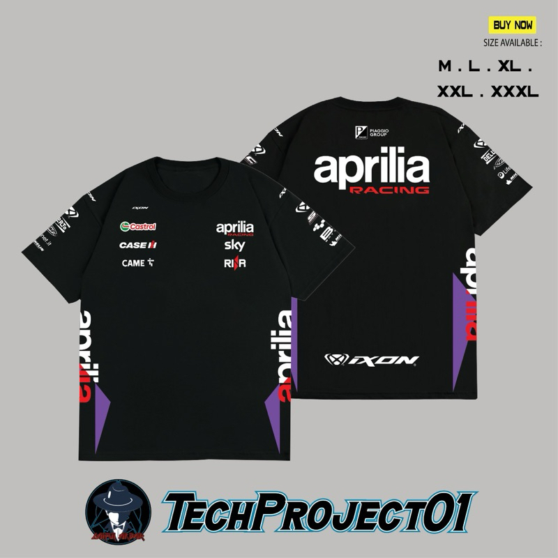T-shirt APRILIA racing, italia, motogp, be a racer, + 3 adesivi in