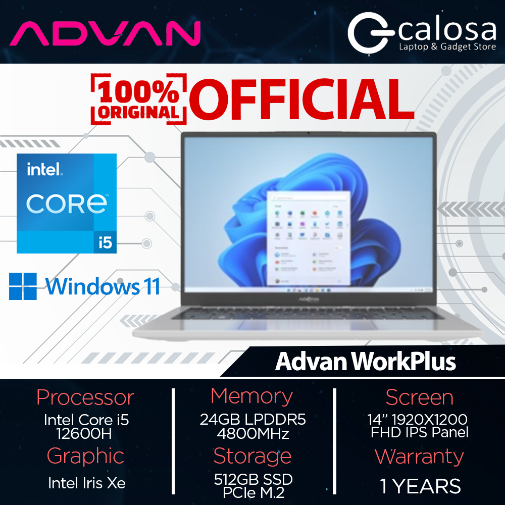 Jual Advan WorkPlus Work plus Intel i5 12600H- RAM 24GB-SSD 512GB ...