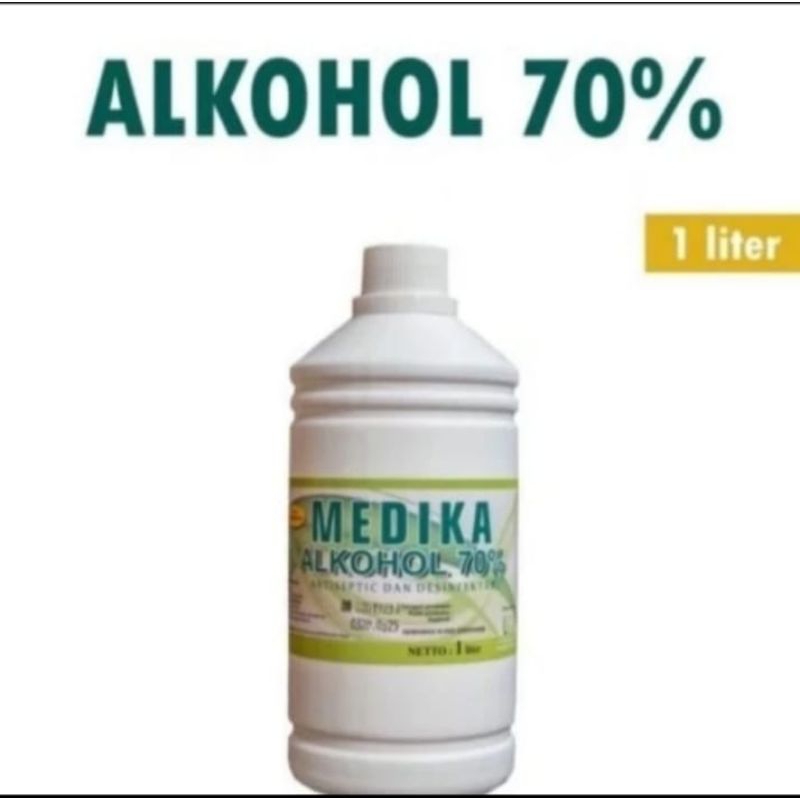 Jual Alkohol 70 % 1 literan/ alkohol 70 persen botol literan medika ...