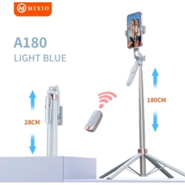 MIXIO A180 Quadpod Macaron 180CM Tripod Tongsis Bluetooth Premium Remote Multifungsi Selfie