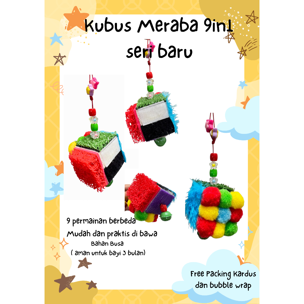 Jual SENSORY CUBE BUSY CUBE KUBUS MERABA MAINAN MONTESSORI ANAK BAYI ...
