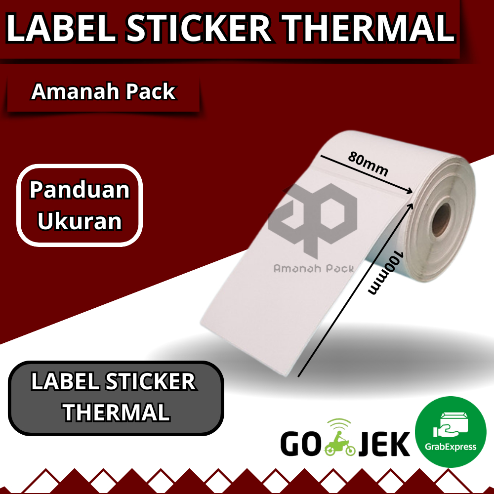 Jual LABEL STICKER THERMAL 80 x 100 mm Isi 500 Pcs STICKER DIRECT ...