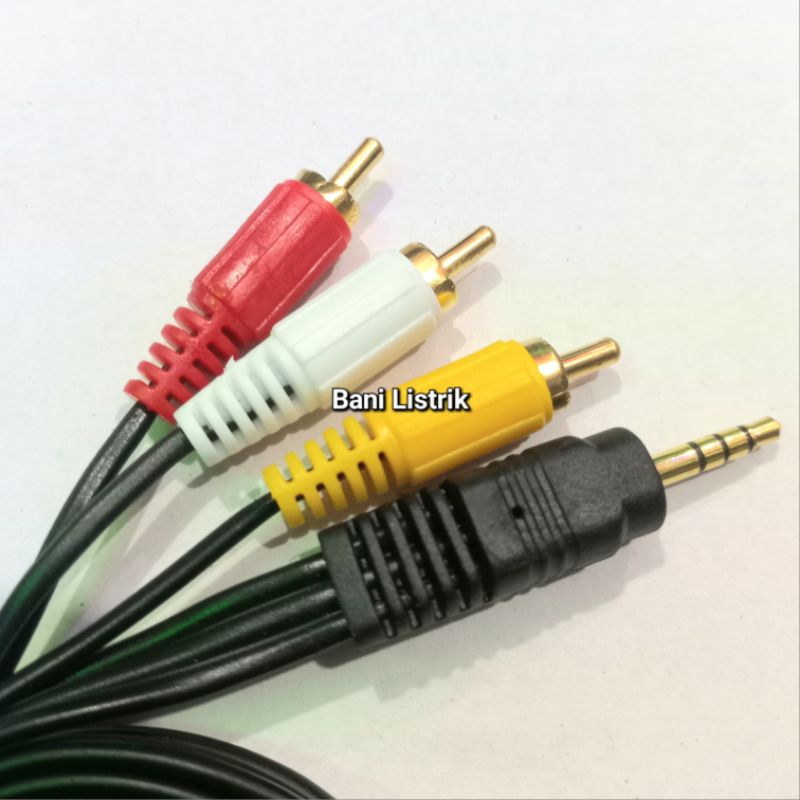 Jual Kabel AV RCA Audio 3 In 1 Jack 3,5mm 1,5 Meter Gold | Shopee Indonesia