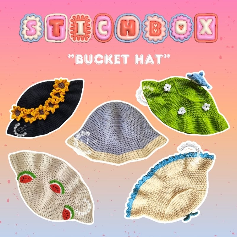 Jual BUCKET HAT CROCHET || TOPI RAJUT CUSTOM || TOPI KONSER KPOP ...