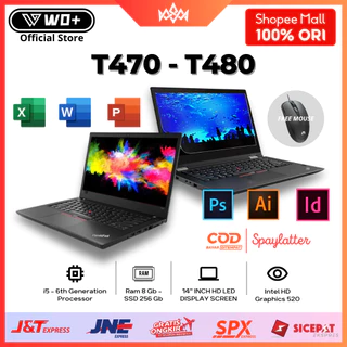 Laptop Lenovo Thinkpad T470 T480 Core i5 Gen6 Gen8 RAM 8GB SSD 256GB COD Second New 99% Original