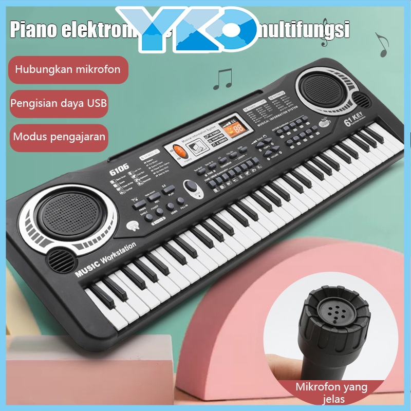 Jual YKO Digital Keyboard Piano Organ 61 Tombol Piano Elektrik