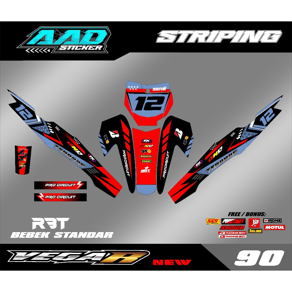 Jual STICKER STRIPING MOTOR RBT VEGA A NEW RBT BEBEK MODIF SUPERMOTO ...