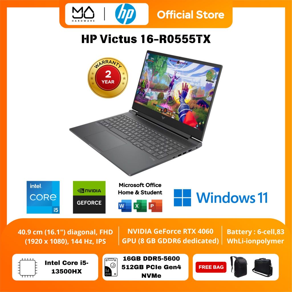 Jual Laptop HP Victus Gaming 16 r0555TX B01BQPA Core i5 13500HX 16GB ...
