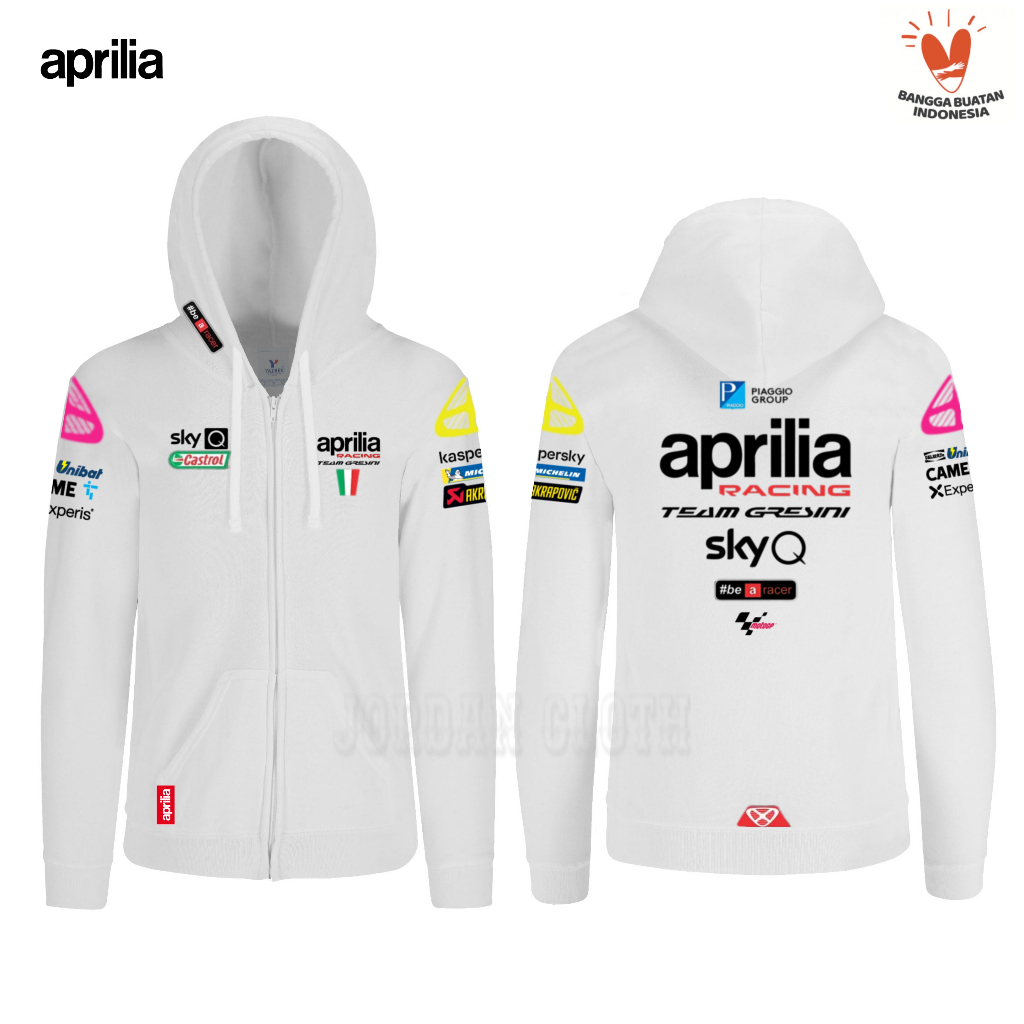 Jual Hoodie Zipper Sweater Jaket Aprilia Racing Team Gresini