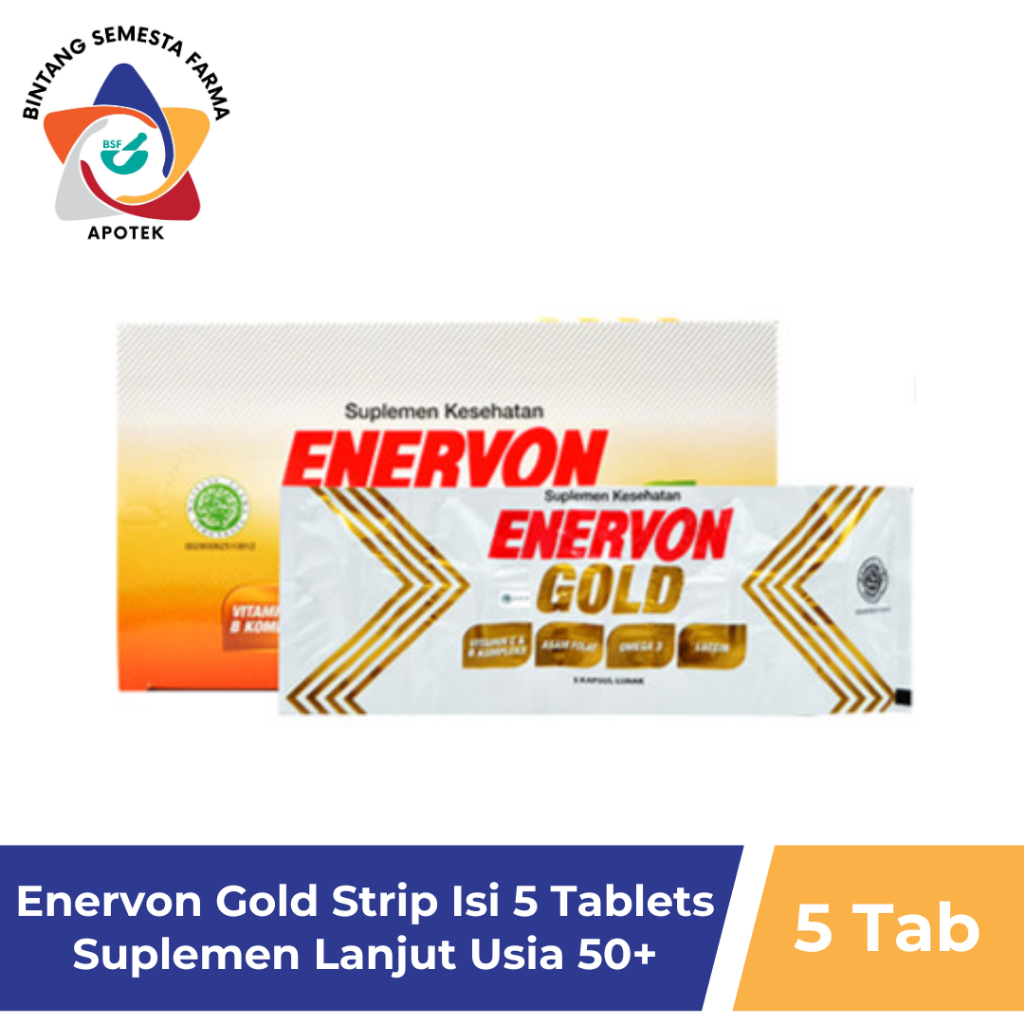 Jual Enervon Gold Strip Isi 5 Tablets Suplemen Lanjut Usia 50+ | Shopee ...