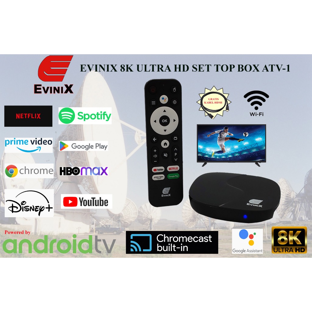 Jual ANDROID TV BOX RAM 2 ROM 16 HD 4K 1080P STB ANDROID BOX Evinix ATV ...