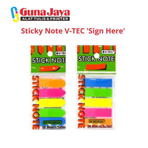 Jual Sticky Note V-TEC 'Sign Here' - Sticky Note Pembatas | Shopee ...