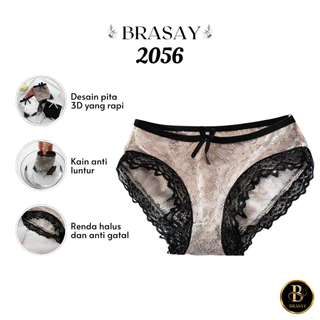 Brasay Underwear Wanita Celana Seamless Mid Waist Wanita 2056