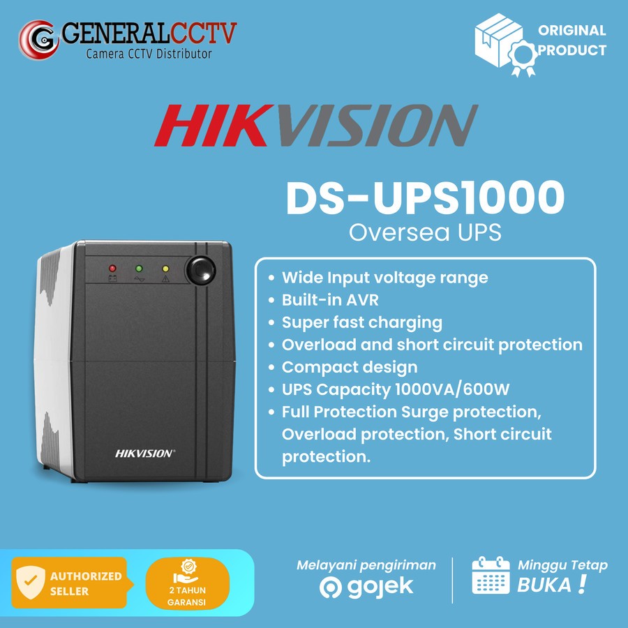 Jual HIKVISION DS-UPS1000 1000VA 600W UNINTERRUPTIBLE POWER SUPPLY UPS ...