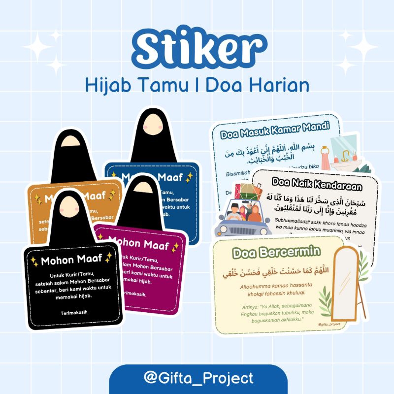 Jual Stiker Hijab Mohon Maaf Kurir Tamu - Stiker Doa Harian (Min 2pcs ...