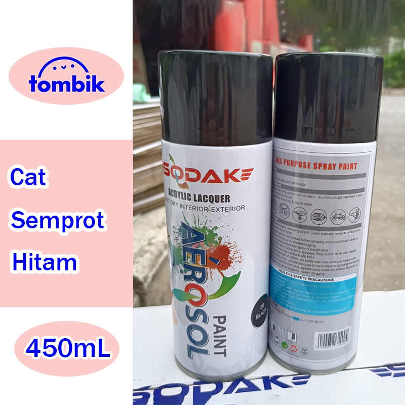 Jual Cat Semprot Motor Premium 450ML Cat Hitam Glossy | Shopee Indonesia