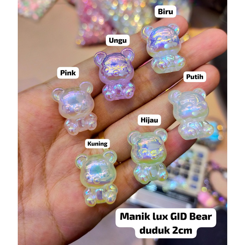 Jual RB manik BEAR GID GLOW IN THE DARK LUXURY lux lubang atas bawah ...