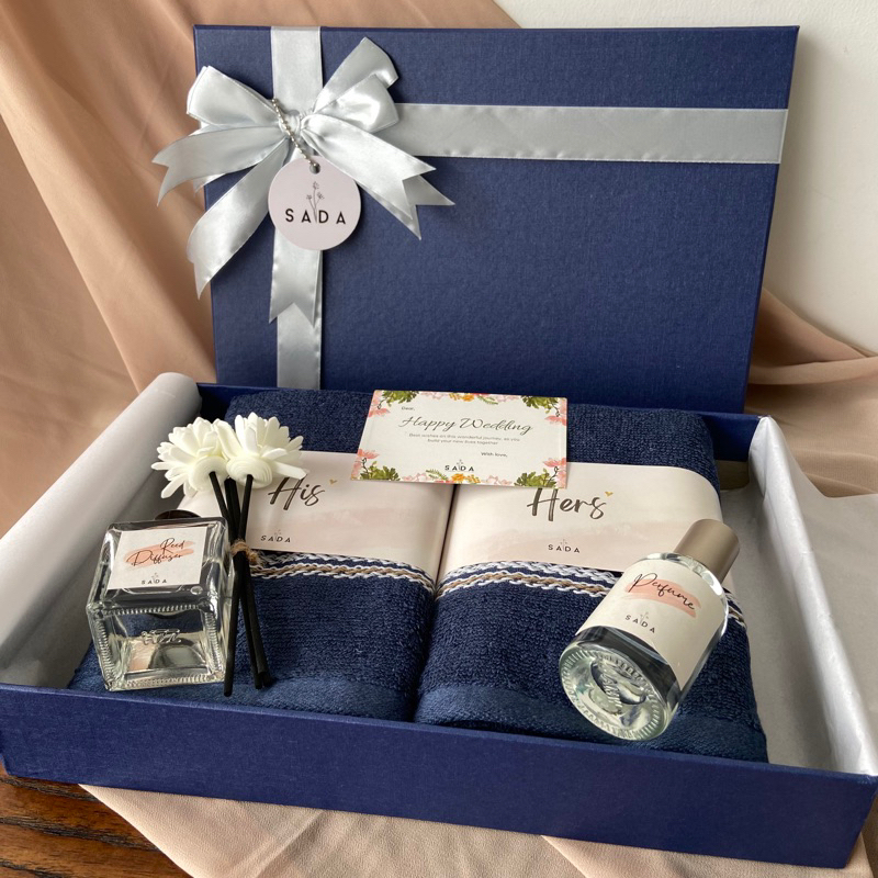 SADA Box Gift Set Handuk Couple Kado Pernikahan Travel Towel Hadiah Wedding Hampers Engagement Bingkisan Seserahan Lamaran