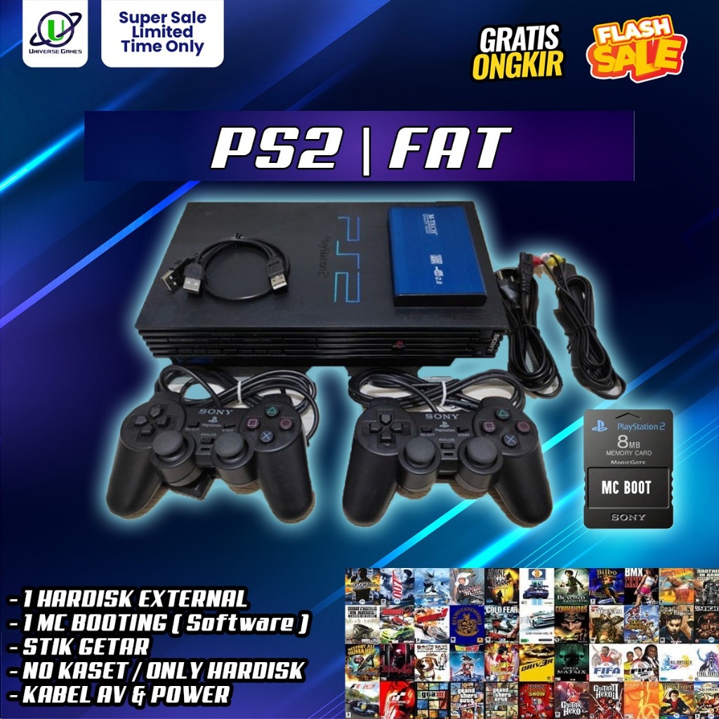 Jual PS2 SONY FAT HDD 120GB/160GB/250GB/320GB/500GB FULL GAME & GARANSI ...