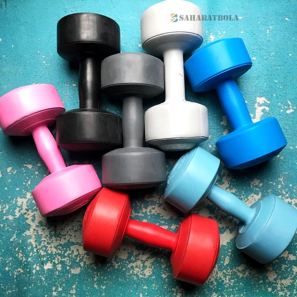 Jual Barbel Dumble 5 KG Dumbell Plastik PVC Sudah Berisi Siap Pakai ...