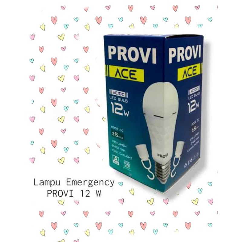 Jual PROVI LAMPU EMERGENCY BOHLAM LED ACE 12 WATT CAHAYA PUTIH / LAMPU ...