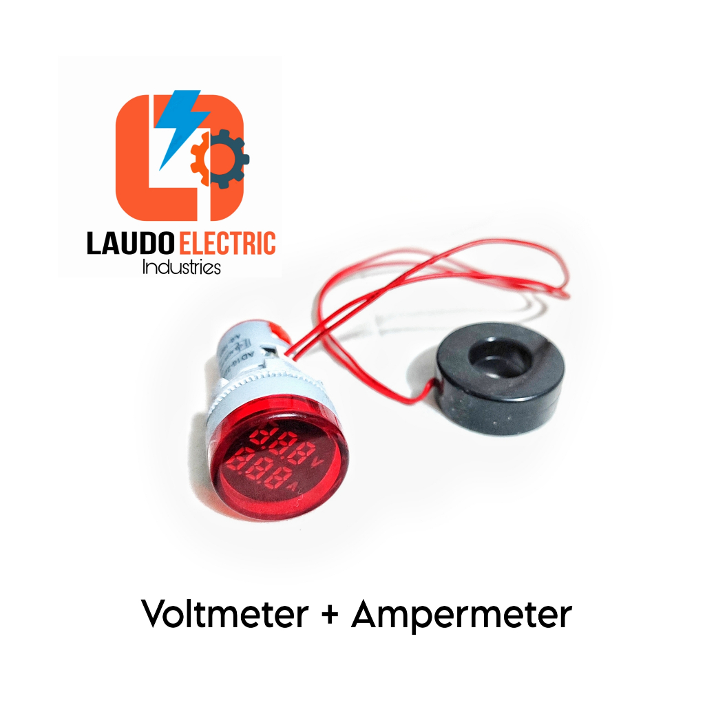 Jual TERMURAH! Pilot Lamp Lampu LED indikator Volt Meter + Ampere Meter ...