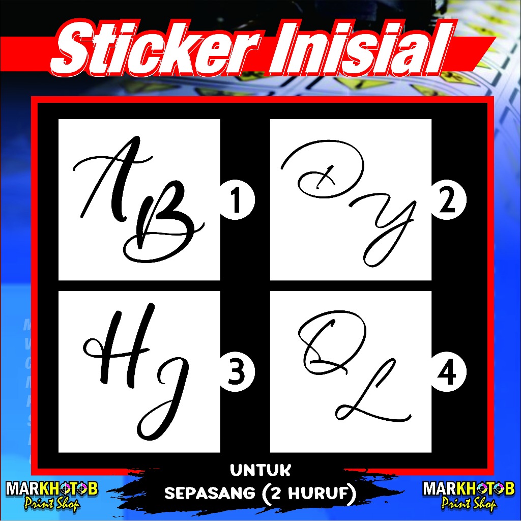 Jual Stiker Cutting Inisial Nama Wedding Stiker Backdrop Wedding ...