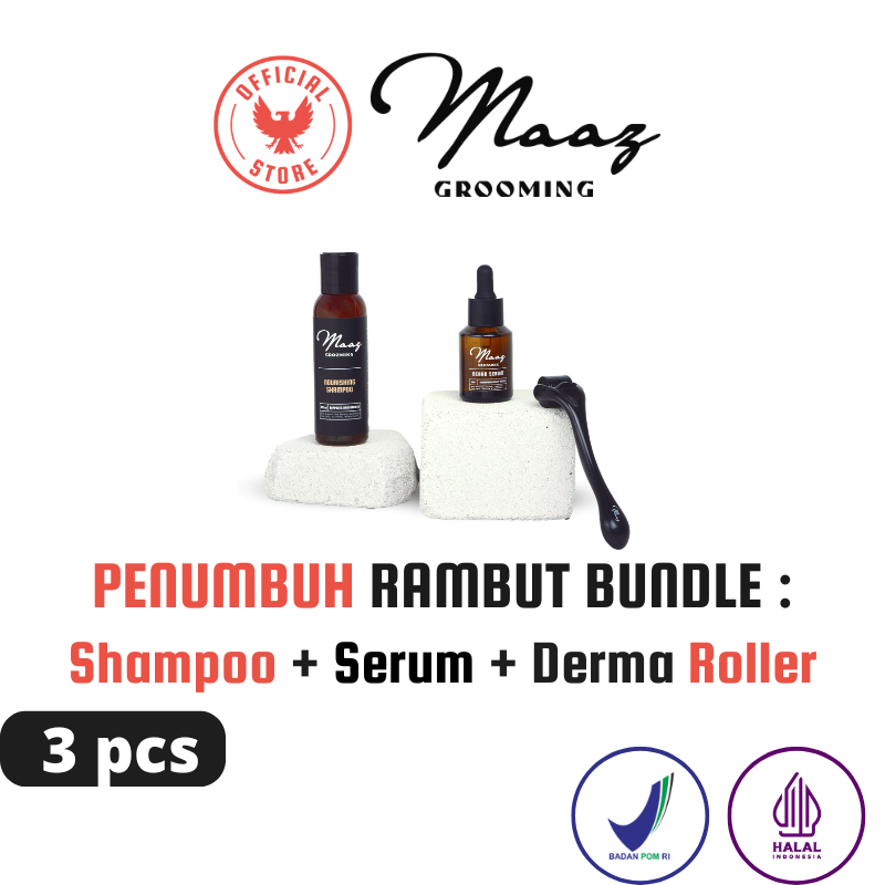 Jual Maaz Grooming Bundle Penumbuh Rambut - 1 Shampoo + 1 Beard Serum ...