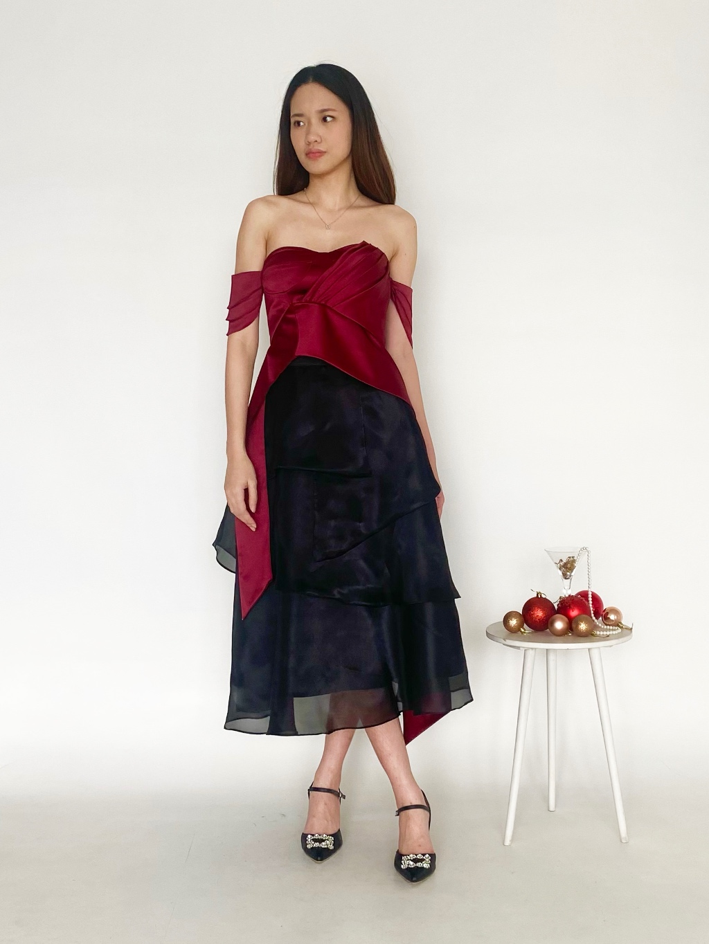 Jual COMA LABEL - Elska Bustier Top in Maroon // top bustier / top ...