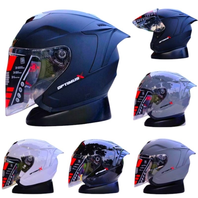 Jual Helm half face R-six Black dof black glos original R-six baru ...