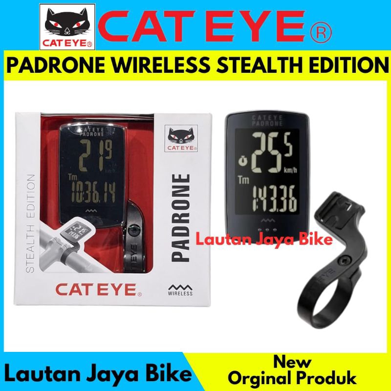 Jual Cateye Cyclo Computer PA100 Padrone Stealth with OF100 Front
