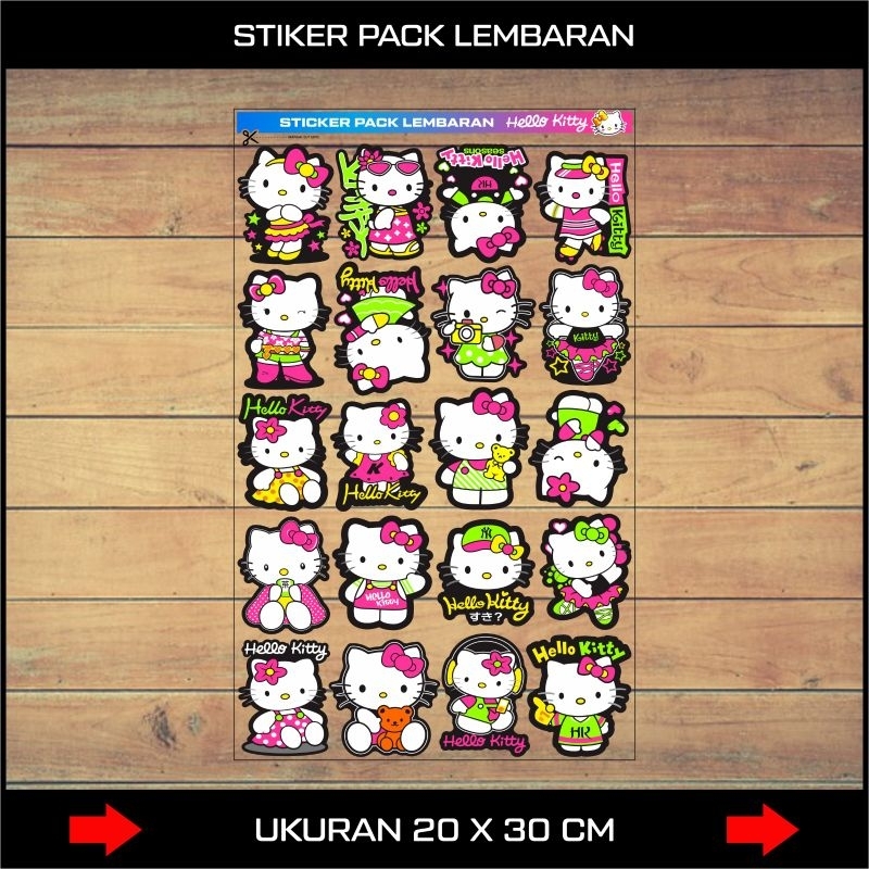 Jual Stiker Hello Kitty / Sticker Pack Lembaran 20 x 30 isi 20 pcs ...