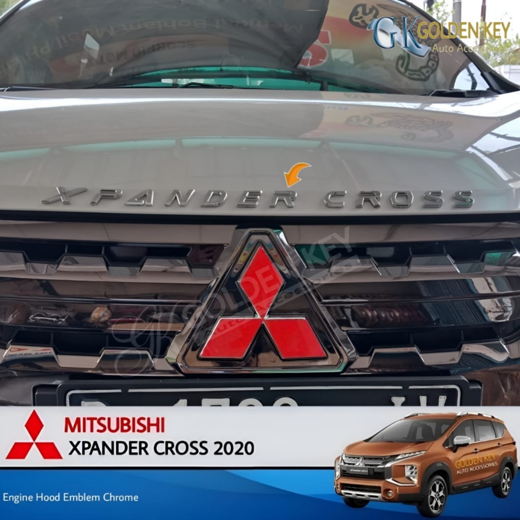 Jual Engine Hood Emblem Xpander Cross 2020 Emblem Kap Mesin Chrome ...