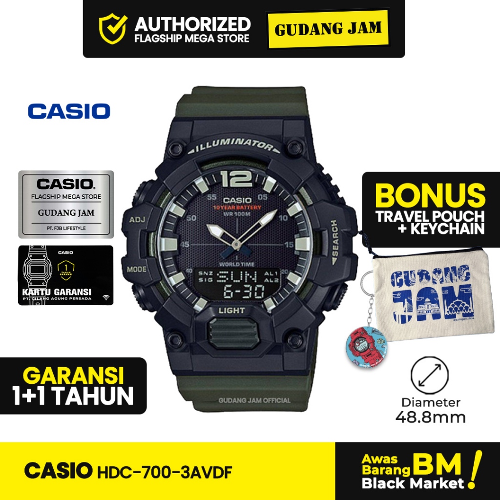 Jual Jam Tangan Casio HDC-700-3AVDF HDC-700-3A HDC-700 HDC700 HDC 700 ...